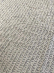 Block Print Handloom Linen Fabric Heavy Linen Fabric Light Grey flower - Rohiyaan